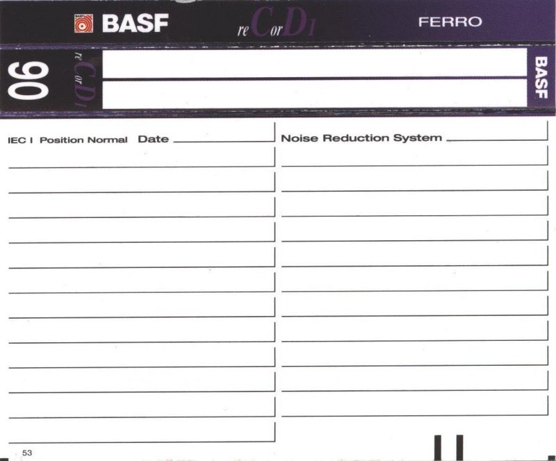 Compact Cassette: BASF  - Record I 90