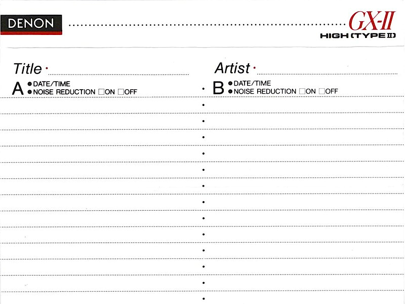 Compact Cassette Denon GX-II 46 Type II Chrome 1992 Japan