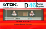 Compact Cassette TDK D 46 Type I Normal 1982 Australia, Europe
