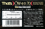 Compact Cassette Thats OW-4 70 Type IV Metal 1990 Japan