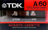 Compact Cassette TDK A 60 Type I Normal 1986 USA