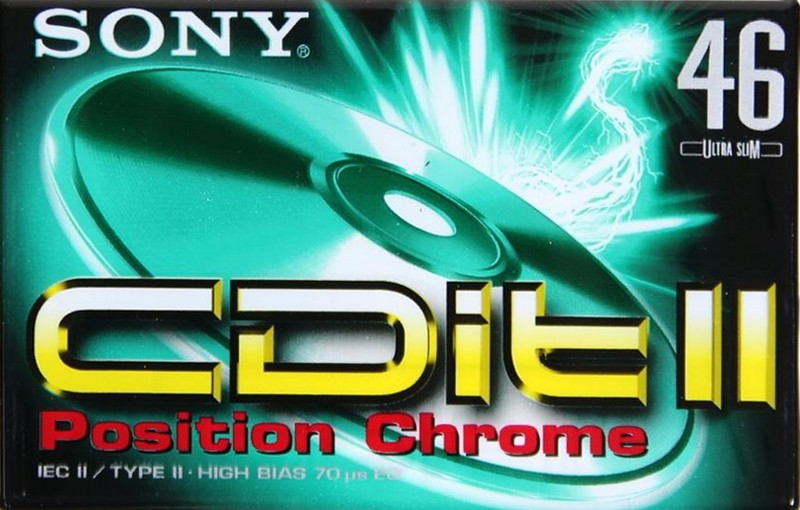 Compact Cassette Sony CDit II 46 "C-46CDIT2B" Type II Chrome 1996 Europe