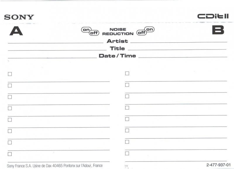 Compact Cassette: Sony  - CDit II 46