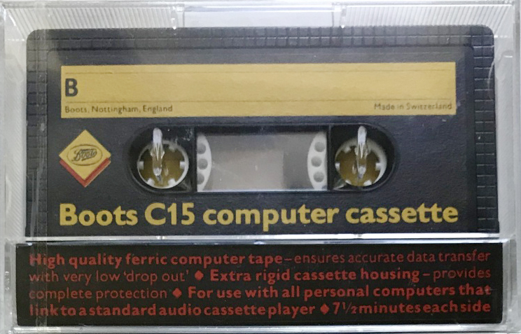 Compact Cassette Boots / Boots Audio 15 "C15" Computer Cassette 1984 UK