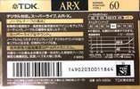 Compact Cassette TDK AR-X 60 "AR-X60M" Type I Normal 1990 Japan