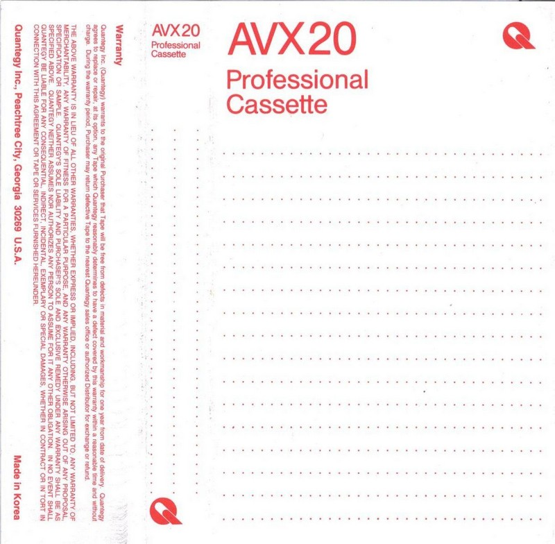 Compact Cassette:  Quantegy - AVX 20