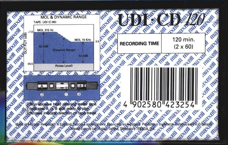 Compact Cassette Maxell UDI-CD 120 Type I Normal 1996 Europe