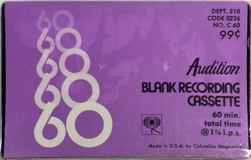 Compact Cassette Audition 60 Type I Normal 1970 USA