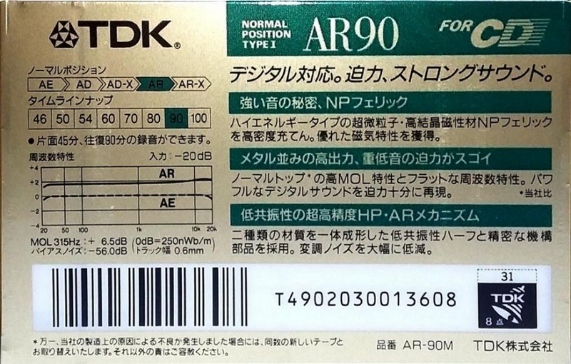 Compact Cassette: TDK  - AR 90