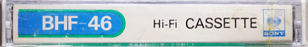 Compact Cassette CBS / Sony BHF 46 Type I Normal 1973 Japan