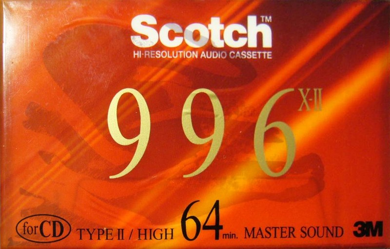 Compact Cassette Scotch 996 X 64 "996X2-64" Type II Chrome 1993 Japan