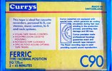 Compact Cassette Currys 90 Type I Normal UK