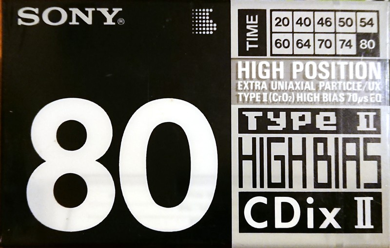 Compact Cassette Sony CDix II 80 Type II Chrome 1990 Japan