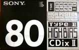 Compact Cassette Sony CDix II 80 Type II Chrome 1990 Japan
