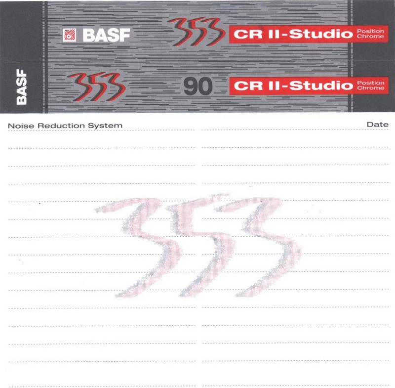 Compact Cassette BASF CR II-Studio 90 Type II Chrome 1994 Europe