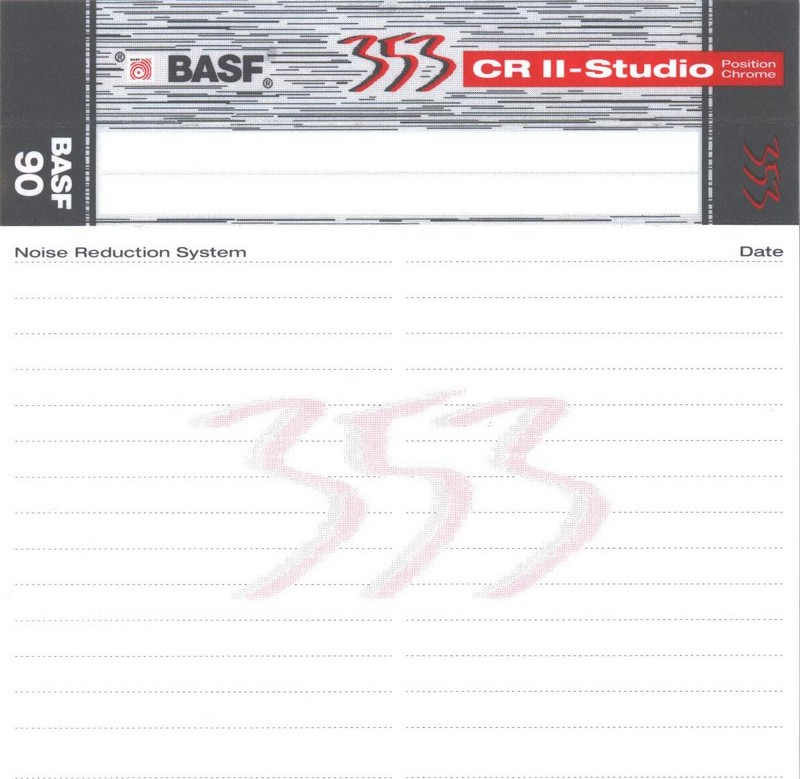 Compact Cassette BASF CR II-Studio 90 Type II Chrome 1994 Europe