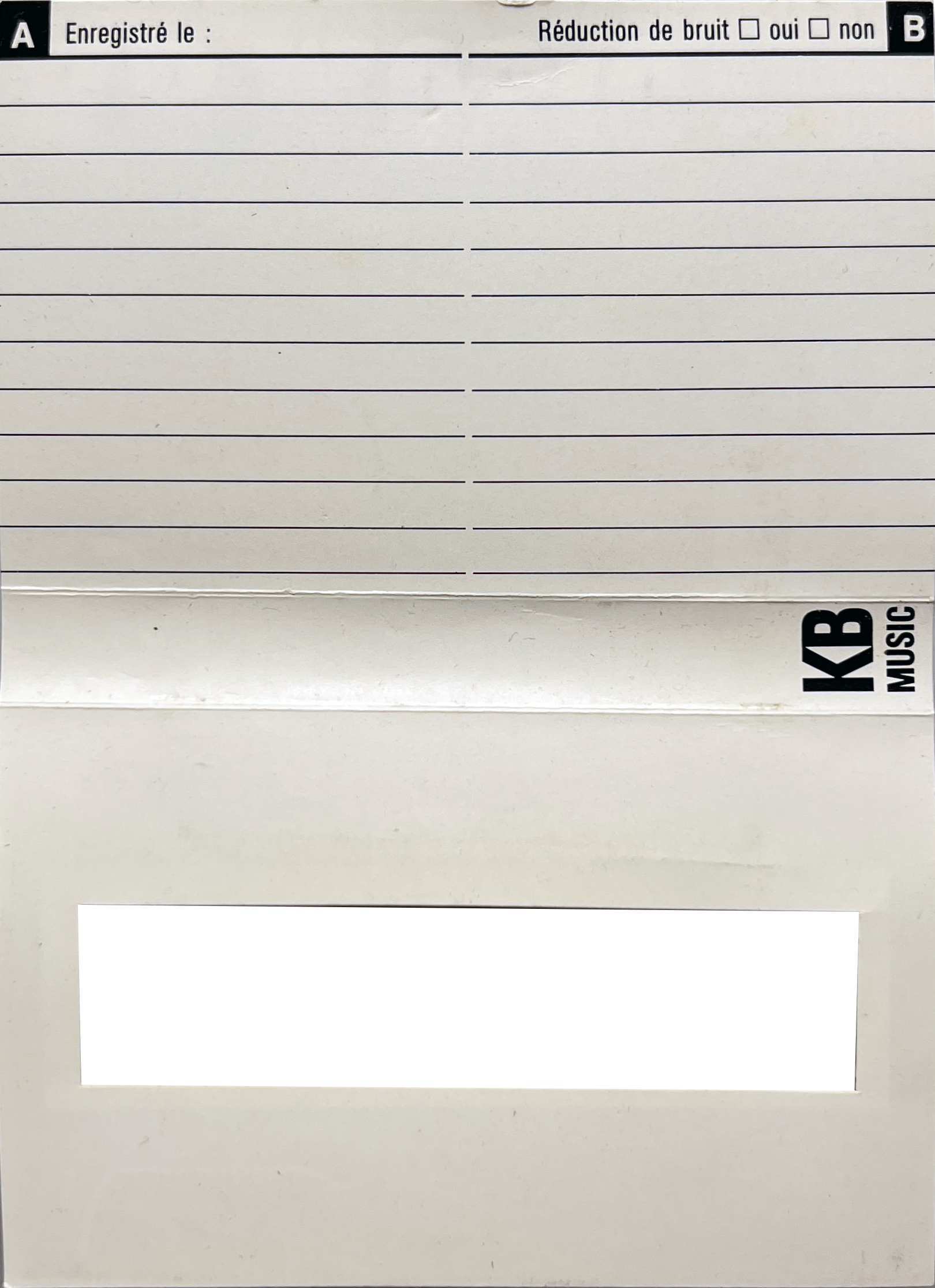 Compact Cassette KB Music FN 90 Type I Normal 1989 France