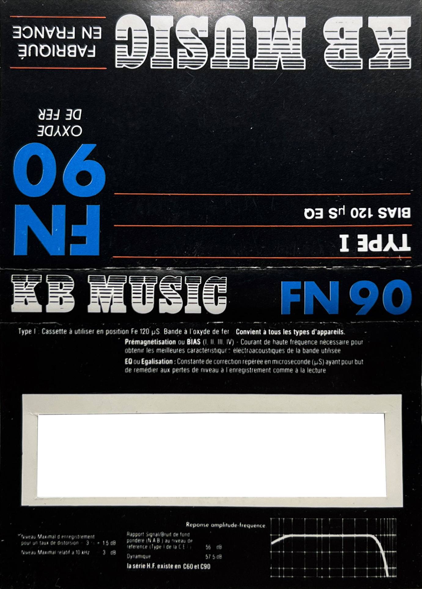 Compact Cassette KB Music FN 90 Type I Normal 1989 France