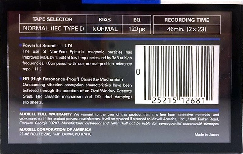 Compact Cassette: Maxell / Hitachi Maxell - UDI 46