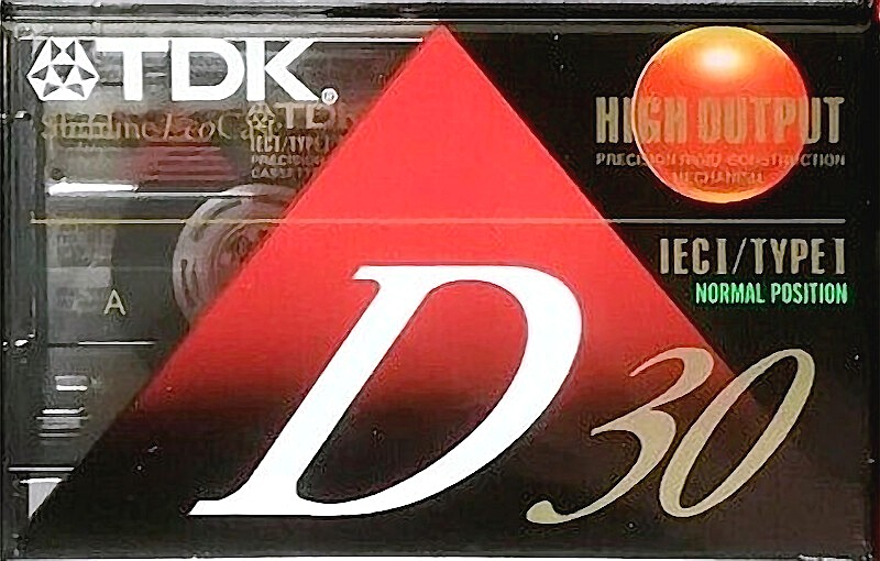 Compact Cassette TDK D 30 Type I Normal 1992 North America