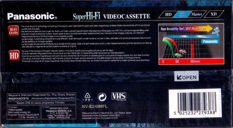 VHS, Video Home System: Matsushita Panasonic - Super Hi-Fi HD 240