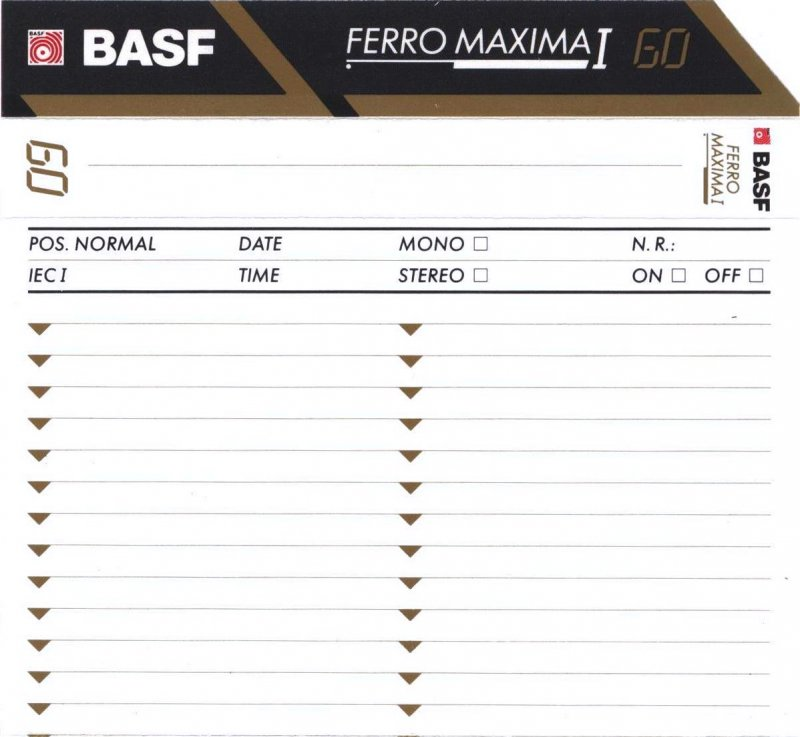 Compact Cassette: BASF  - Ferro Maxima I 60