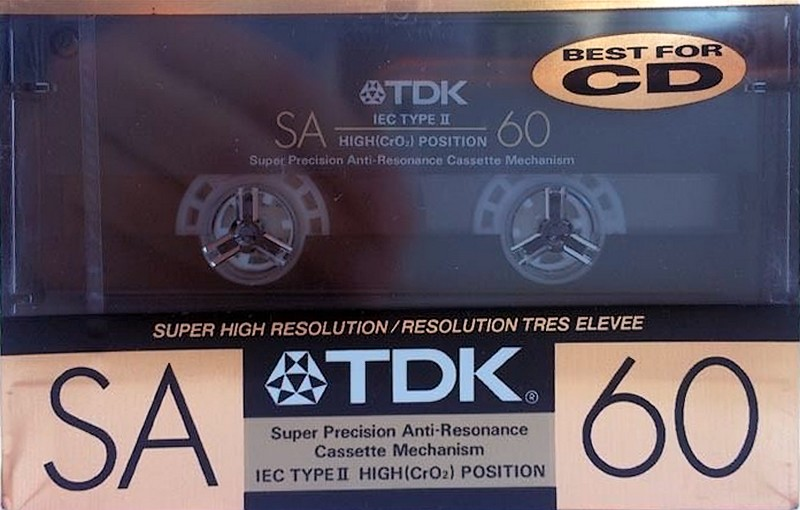 Compact Cassette TDK SA 60 "SA60" Type II Chrome 1989 North America
