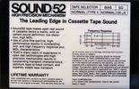Compact Cassette Teac SOUND 46X 52 "SOUND 52BL" Type I Normal 1984 Worldwide