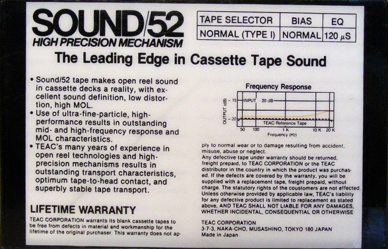 Compact Cassette:  Teac - SOUND 46X 52