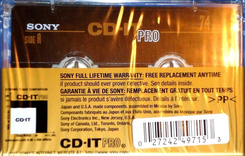 Compact Cassette: Sony  - CD-IT PRO 74