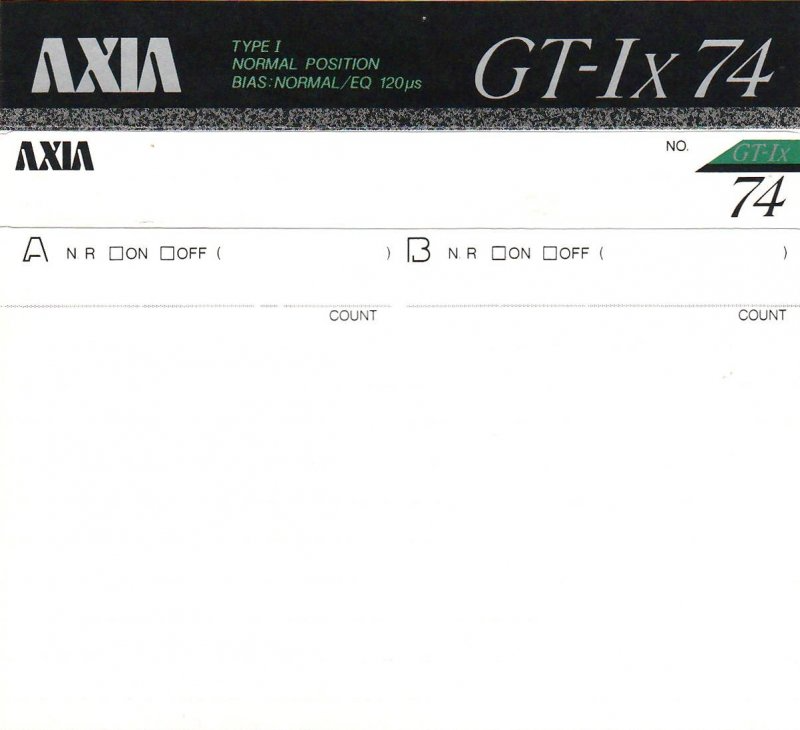 Compact Cassette: FUJI AXIA - GT-Ix 74