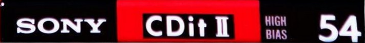 Compact Cassette Sony CDit II 54 Type II Chrome 1990 North America