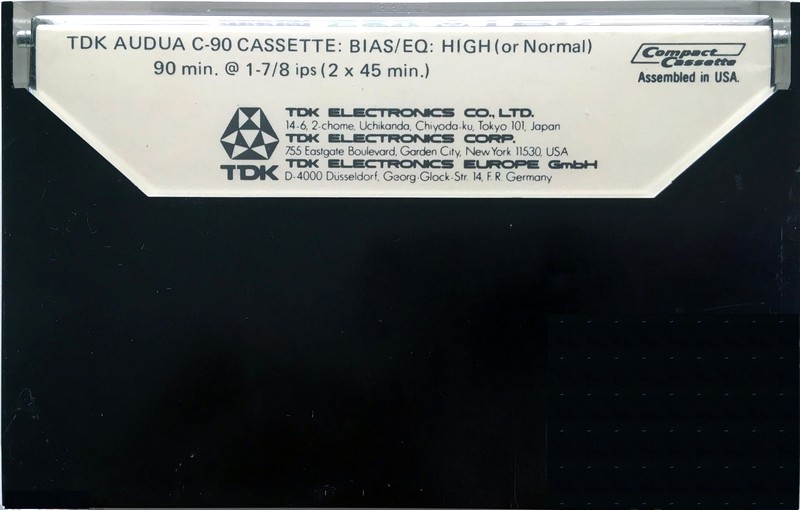 Compact Cassette TDK Audua 90 Type I Normal 1975 Europe, USA