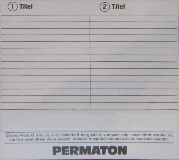 Compact Cassette Permaton Ferro I Plus 60 Type I Normal 1980 Europe