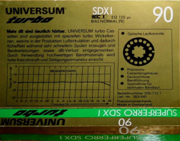 Compact Cassette Universum SDXI 60 Type I Normal 1987 Europe