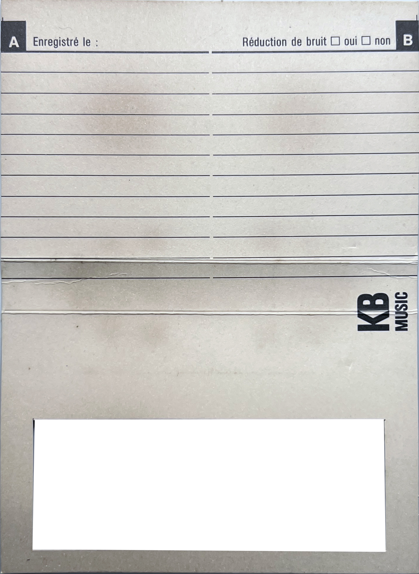 Compact Cassette KB Music CHR 60 Type II Chrome 1984 France