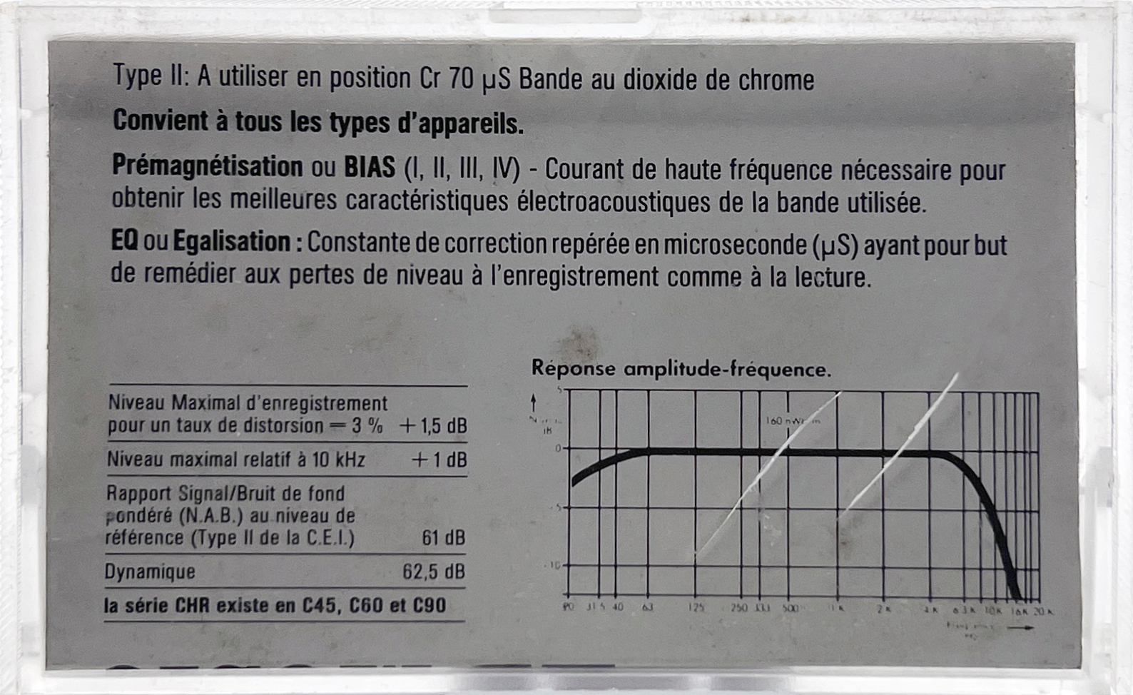 Compact Cassette KB Music CHR 60 Type II Chrome 1984 France