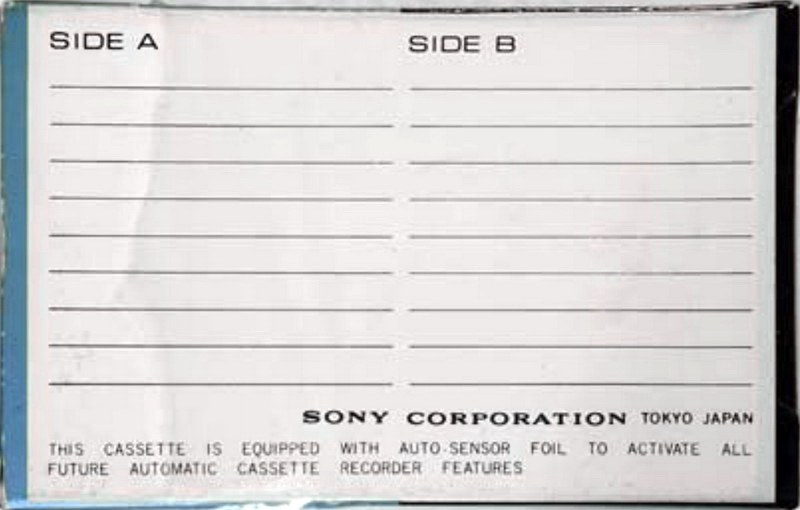 Compact Cassette Sony 30 "CDE-31" Demonstration Tape 1969 Japan