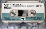 Compact Cassette Sony 30 "CDE-31" Demonstration Tape 1969 Japan