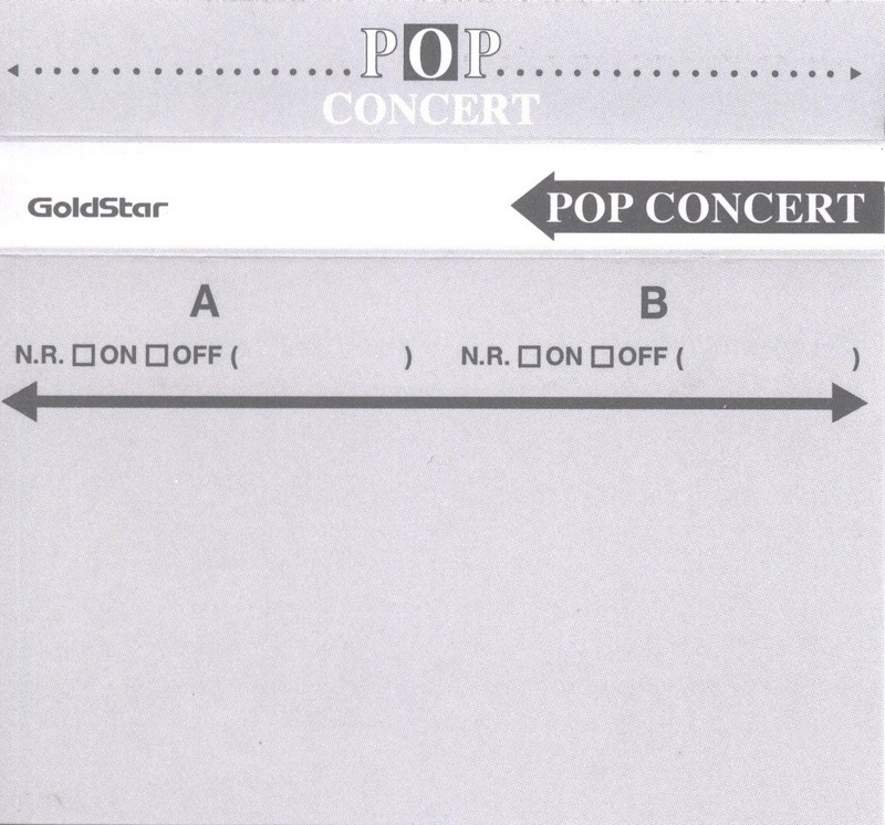 Compact Cassette Goldstar Pop Concert 90 Type I Normal 1996 South Korea