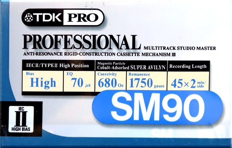 Compact Cassette TDK PRO SM 90 Type II Chrome 1997 USA