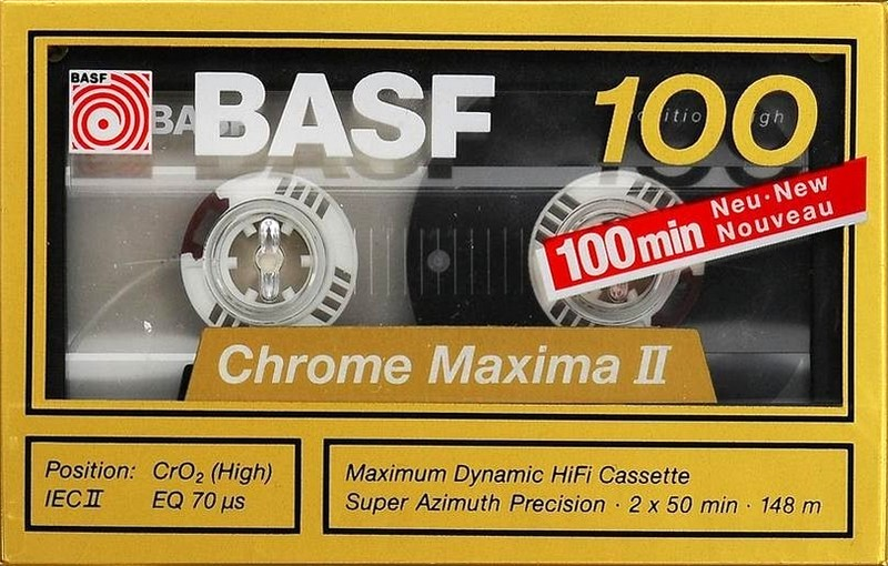 Compact Cassette BASF Chrome Maxima II 100 Type II Chrome 1990 Europe