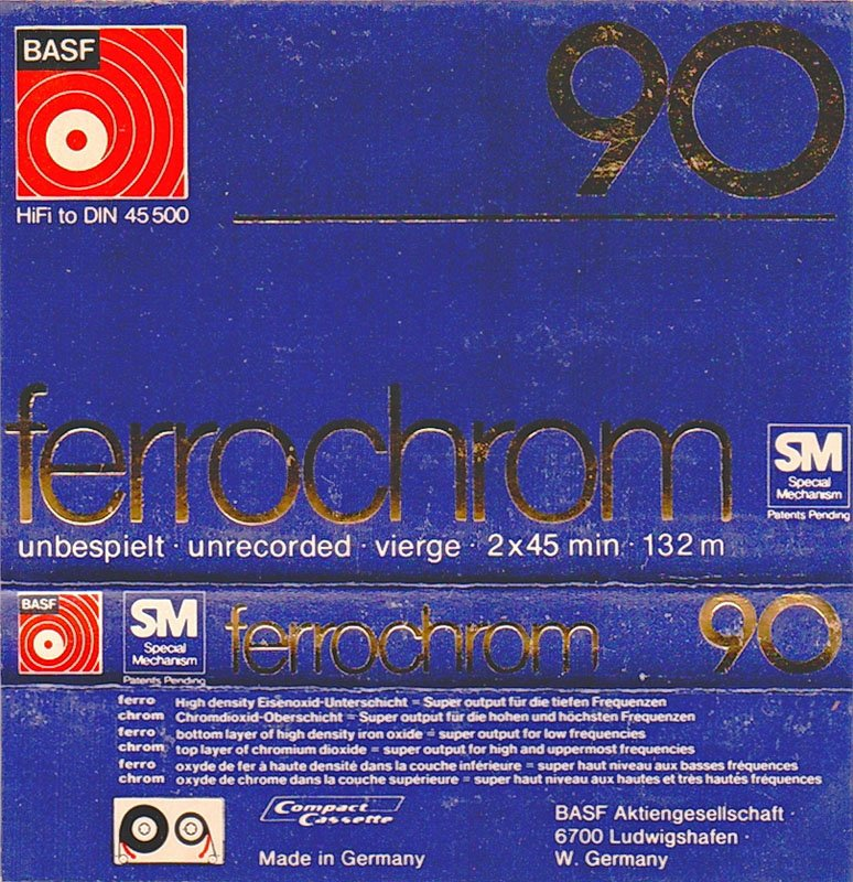 Compact Cassette BASF Ferrochrom 90 Type III Ferro Chrome 1974 Europe