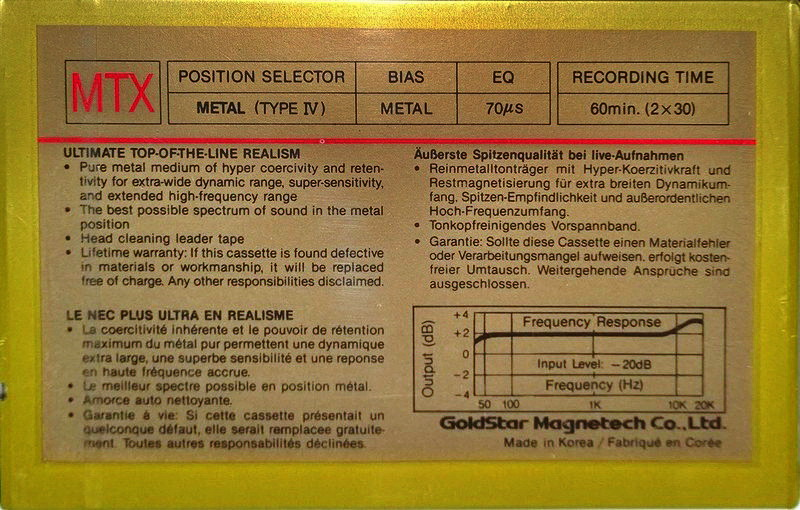 Compact Cassette: GoldStar / LG Goldstar - MTX 60