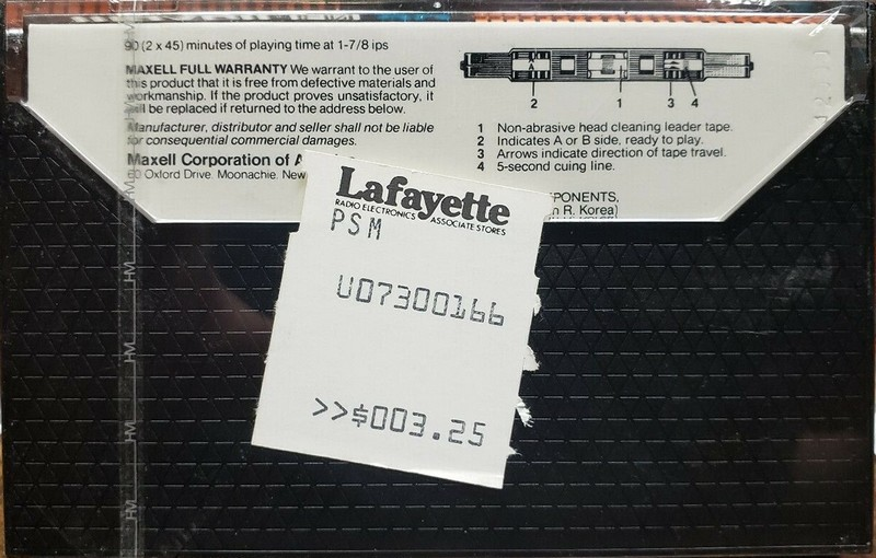 Compact Cassette Maxell LN 90 Type I Normal 1977 USA
