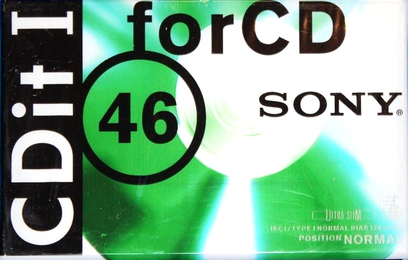 Compact Cassette Sony CDit I 46 "C-46CDIT1B" Type I Normal 1996 Europe