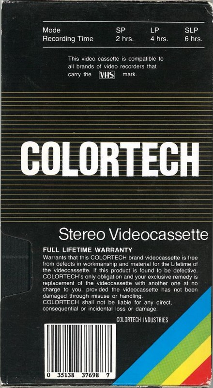VHS, Video Home System Colortech 120 Type I Normal USA