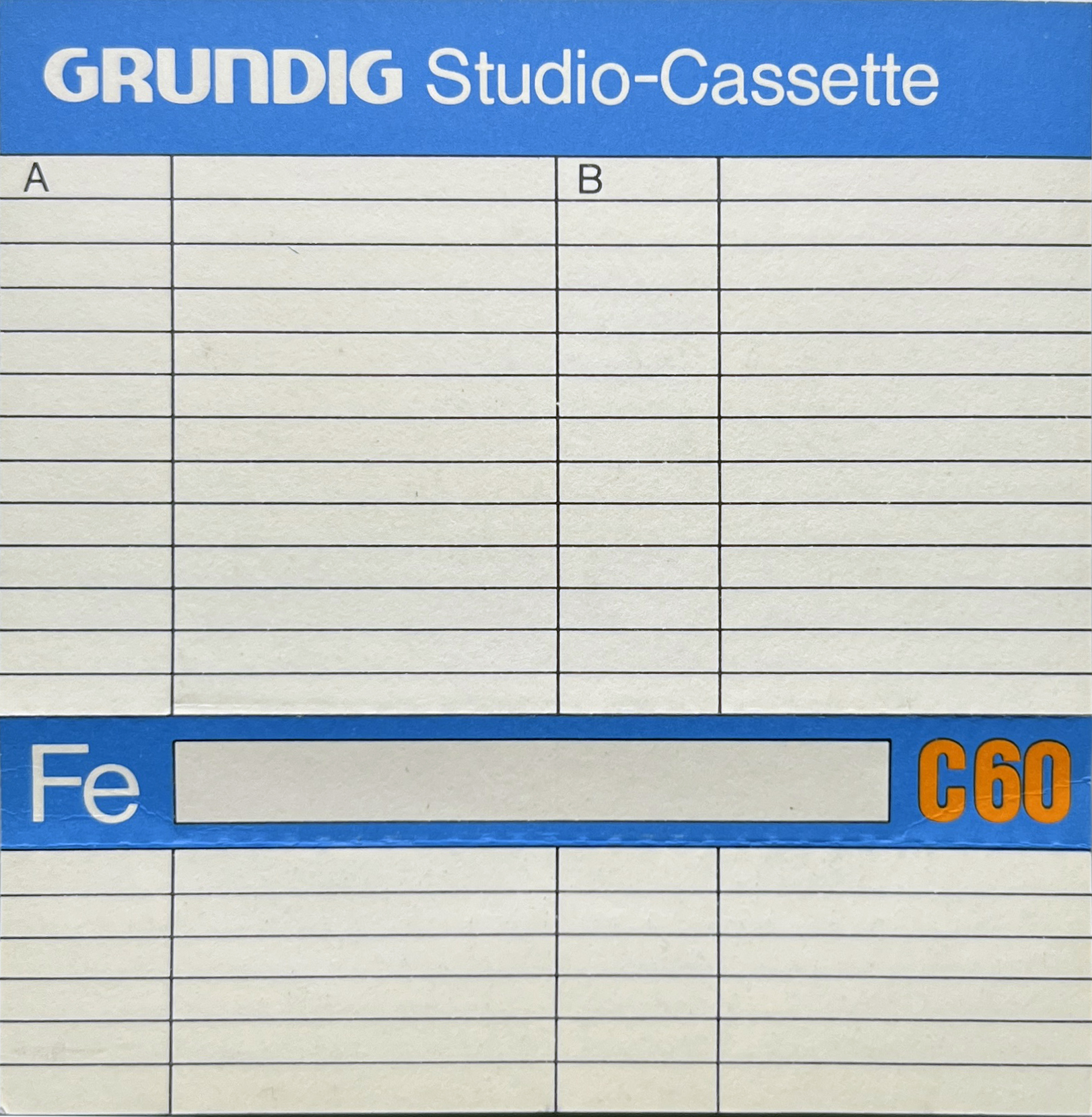 Compact Cassette Grundig Studio-Cassette 60 Type I Normal 1979 Germany