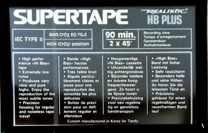 Compact Cassette: Unknown SUPERTAPE - HB Plus 90