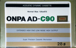 Compact Cassette ONPA AD 90 Type I Normal 1986 Thailand